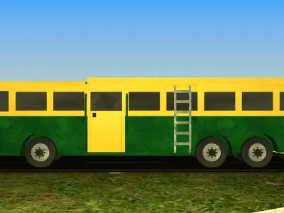 Indian Bus Model Type 2 Free low-poly 3D model