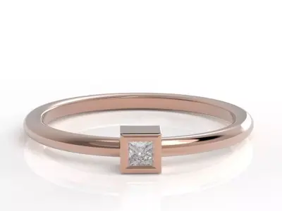 Princess bezel ring 3D print model