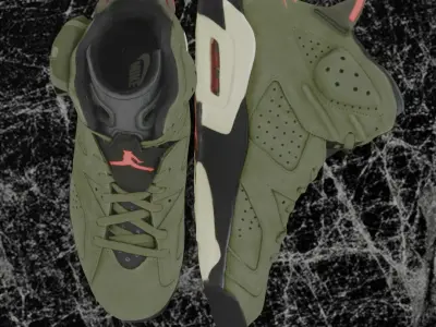 NIKE AIR JORDAN 6 GREEN 3D SHOES Low-poly 3D model