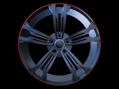 Awesome Rim and Tire 03 Low-poly 3D model