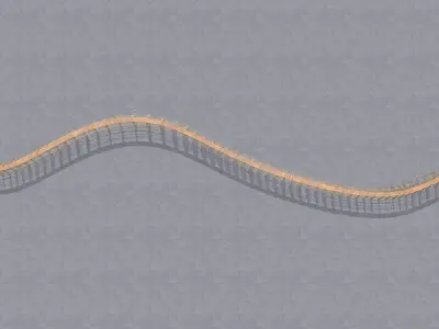 Wooden trestle bridge 3D model  Low-poly 3D model