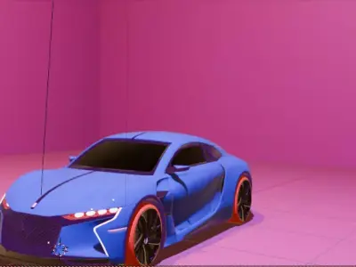 Blue car best car 3D print model