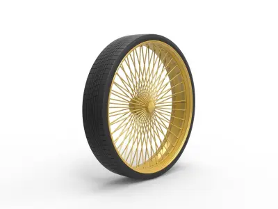 50 inch Wire wheel of Donk car Scale 1 to 25 3D print model