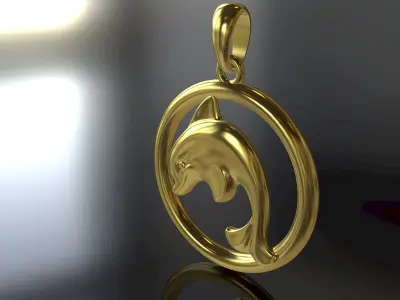 dolphin pendant 3D print model
