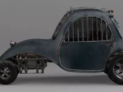 Antic Car Low-poly 3D model