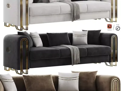 FH 7234 luxury sofa set Low-poly 3D model purchase