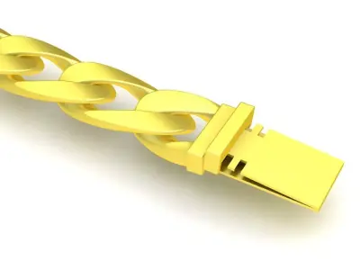 19mm Luxury Cuban Link Bracelet for Men 100a 3D print model