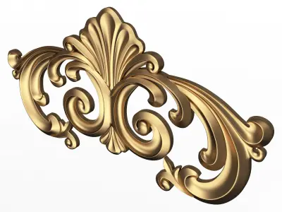 Carved Plaster Molding Decoration 021 Low-poly 3D model