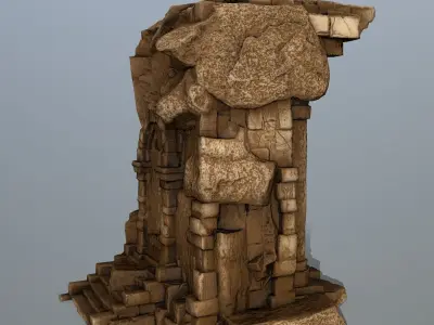 statue stone structure Low-poly 3D model