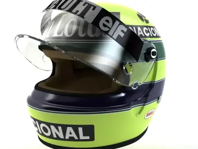 Ayrton Senna Helmet 1986 Low-poly 3D model