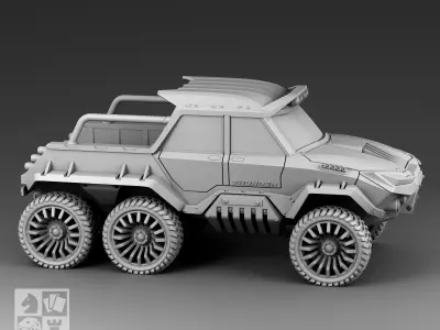 Futuristic All-terrain Vehicle 3D print model
