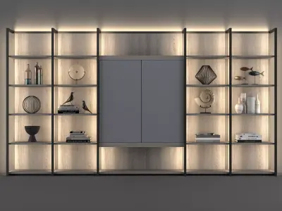 Natevo Continuum bookcase Flou 3D model