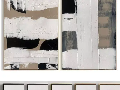 Plaster Two Photo Frame 297 Low-poly 3D model