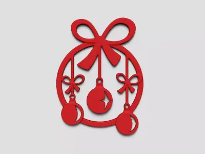 Christmas Garland Panel A06 - Door Wall Decoration 3D print model