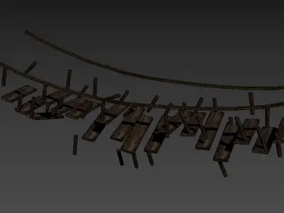 Wooden Bridge - Game Ready Free low-poly 3D model