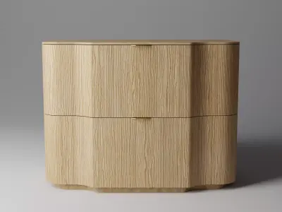 Kyoto Nightstand 3D Japanese-Inspired Luxury Furniture 3D model