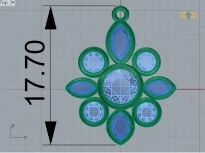 Flower necklace 405 3D print model