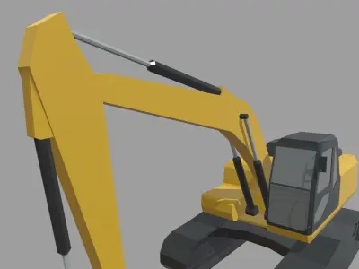 Low Poly Excavator 01 Low-poly 3D model