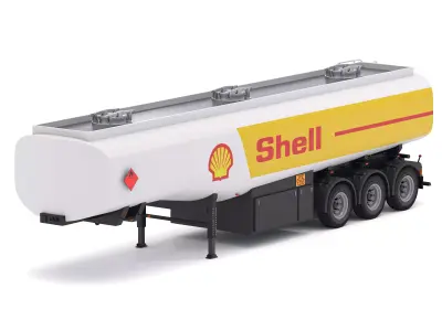 Shell Fuel Semi Tank Trailer 3D model