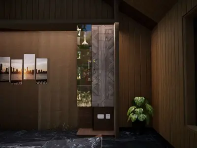 Floating Showcase Wardrobe Small Free 3D model