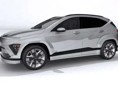 Hyundai Kona electric 2023 Low-poly 3D model