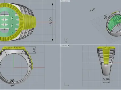 Ring Letter 3D print model