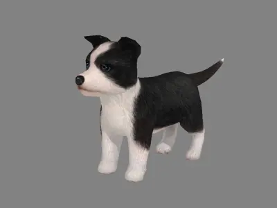 Cartoon pet puppy - Bianmu - baby dog Low-poly 3D model