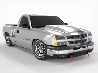 Chevy 2500 Hd Single Cab Drag Tuning 3D model