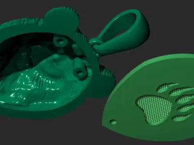 A BRUTAL MEN S PENDANT WITH A BEAR S HEAD Printable Model 3D print model