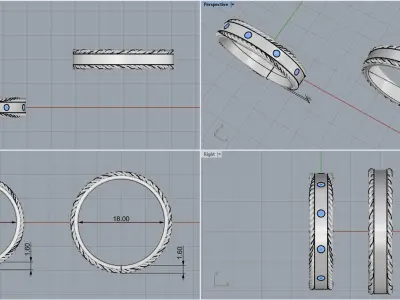 Wedding ring model 935 3D print model