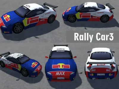 Rally Sports Racing Cars low-poly 3d models Low-poly 3D model