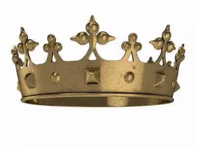 Golden Scratched Crown 3D model