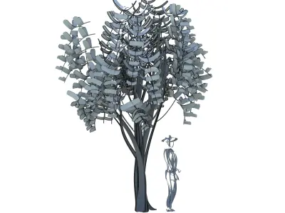 10 stylised representation of a medium sized trees S2 3D Model Collection