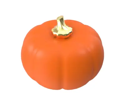 Orange Pumpkin Low-poly 3D model