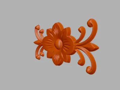 Wood Carving Flower Decor 3D print model purchase