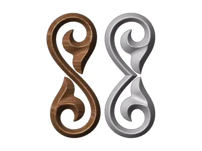 Floral scroll decoration element relief 3D print model