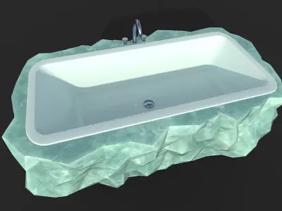 Marble Bathtub Low-poly 3D model