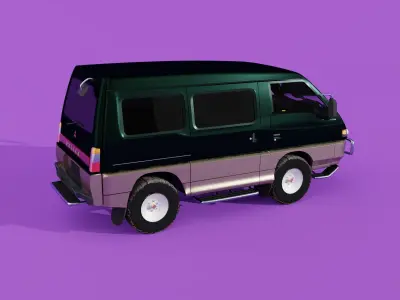 Mitsubishi Delica 1991 Low-poly 3D model