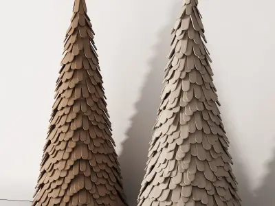 238 happy new year 02 modern christmas trees 02 3D model