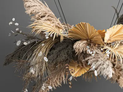 Hanging decor of their dried pampas grass 189 3D model