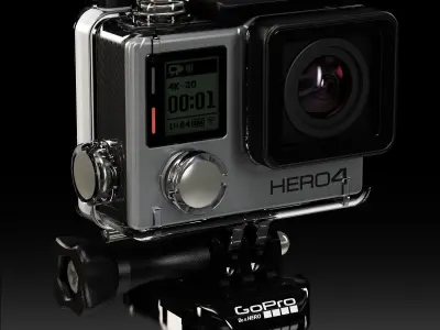 GoPro HERO4 Black Edition action camera with Waterproof Housing Low-poly 3D model