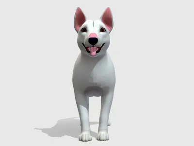 Cartoon Dog - Bull Terrier Low-poly 3D model