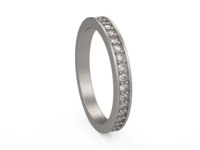 Model 1231 Eternity Band Ring 9 and half US Size 1pnt5mm Diamond 3D print model