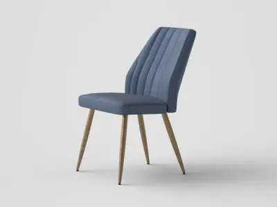 Leilani dining chair velvet blue Low-poly 3D model
