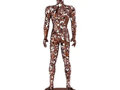 Men metal figurine 3D model