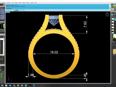 Elegant Split Shank Diamond Ring 3D Jewelry Model  3459 3D print model
