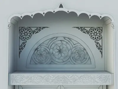 Qamaria stained glasses and Yemeni classic window Low-poly 3D model