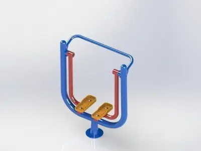 Parking bicycle rack with two handles and handle Free 3D model