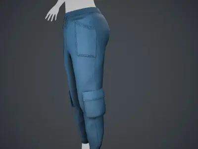  Blue Sport Pants Style 1 Low-poly 3D model