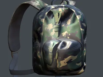 Backpack Camping Generic military human bag storqge baggage Low-poly 3D model